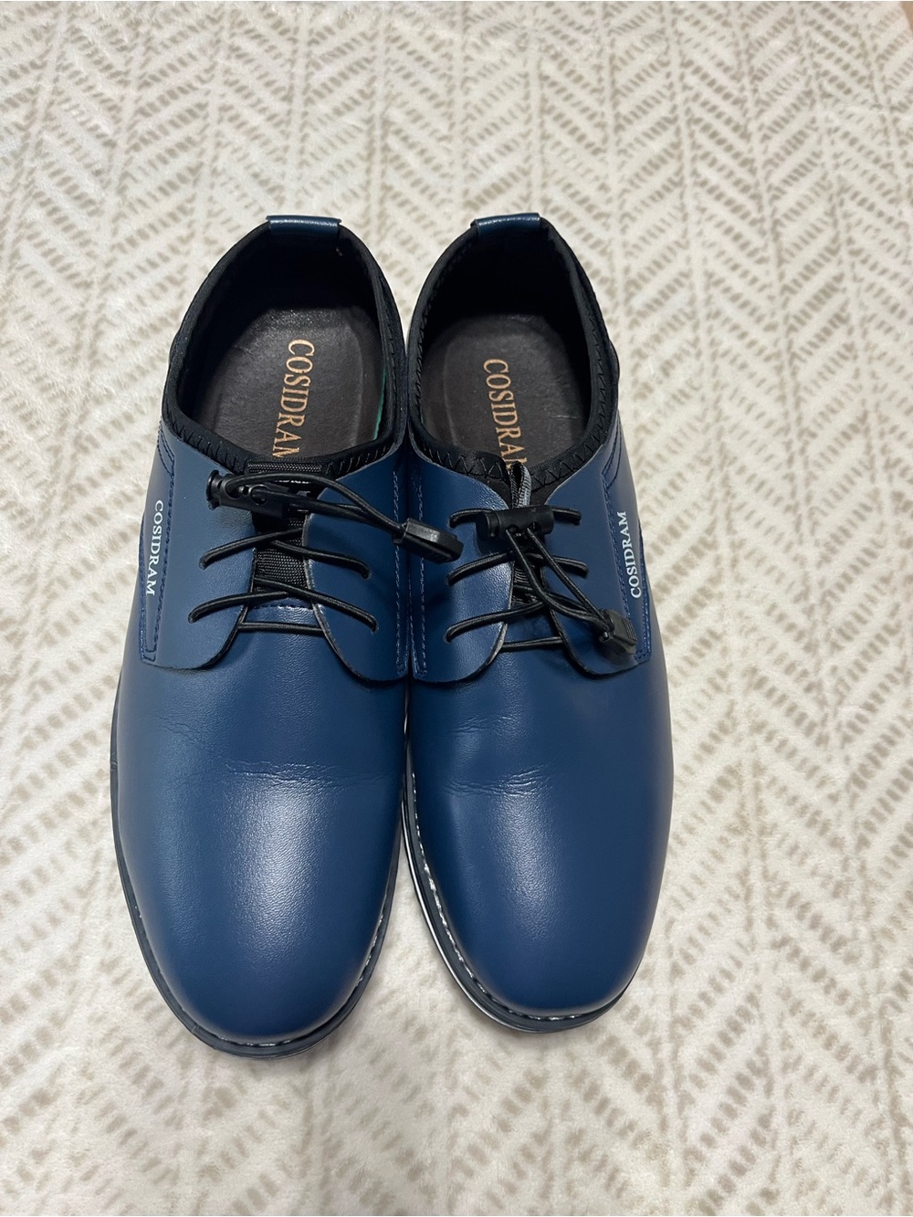 cosidram men casual shoes In Blue Synthetic Leather Shoe Size 8